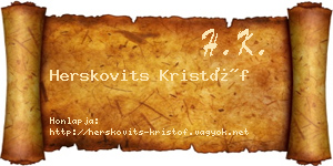 Herskovits Kristóf névjegykártya