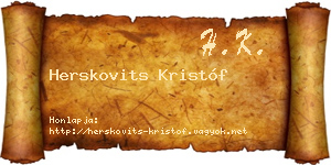 Herskovits Kristóf névjegykártya